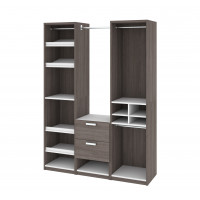 Bestar 80853-47 Cielo By Deluxe 59" Reach-In CloSet in Bark Gray and White