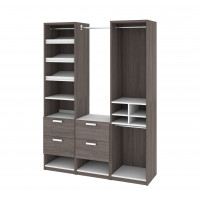 Bestar 80854-47 Cielo By Elite 59" Reach-In CloSet in Bark Gray and White
