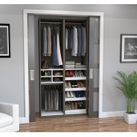 Bestar 80855-47 Cielo By Classic 59" Reach-In CloSet in Bark Gray and White