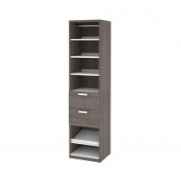 Bestar 80860-47 Cielo By 19.5" Shoe/CloSet Storage Unit with Drawers in Bark Gray and White