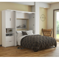 Bestar 85898-17 Lumina 2-Piece Full Wall Bed and Storage Unit in White