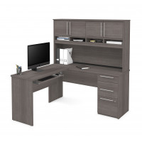 Bestar 92421-47 Innova Plus L-shaped desk in Bark Gray