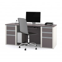 Bestar 93850-59 Connexion Executive desk kit in Slate Sandstone