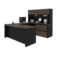 Bestar 93863-000052 Connexion U-shaped workstation in Antigua & Black