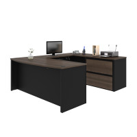 Bestar 93865-000052 Connexion U-shaped workstation in Antigua & Black