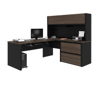 Bestar 93867-000052 Connexion L-shaped workstation in Antigua & Black