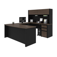 Bestar 93879-000052 Connexion U-shaped workstation in Antigua & Black