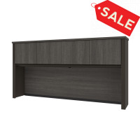 Bestar 99520-000047 Prestige + hutch for credenza in Bark Gray & Slate