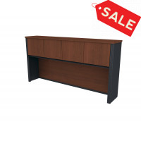 Bestar 99520-2139 Prestige + hutch for credenza in Bordeaux & Graphite