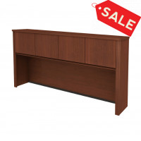 Bestar 99520-2152 Prestige + hutch for credenza in White Chocolate & Antigua
