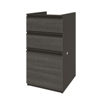 Bestar 99620-000047 Prestige + pedestal (ready-to-assemble) in Bark Gray & Slate