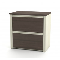 Bestar 99630-1152 Prestige Plus 30" Lateral File in White Chocolate & Antigua