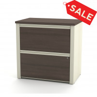 Bestar 99630-1152 Prestige Plus 30" Lateral File in White Chocolate & Antigua