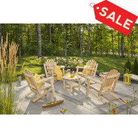 Bestar MR-854 White Cedar 4 Chairs and Coffee Table Set