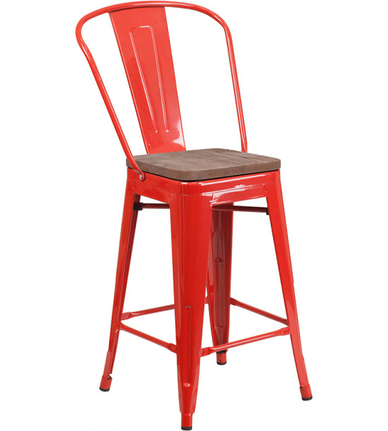 Flash Furniture CH-31320-24GB-RED-WD-GG 24 Flash Furniture CH-31320-24GB-RED-WD-GG 24