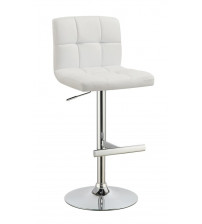 Coaster Furniture 120356 Adjustable Height Bar Stools Chrome and White (Set of 2)