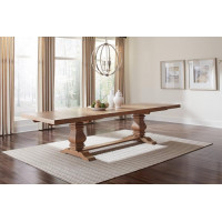 Coaster Furniture 180201 Florence Double Pedestal Dining Table Rustic Smoke