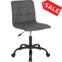 Flash Furniture DS-512C-GRY-GG Sorrento Home and Office Task Chair in Gray Leather 