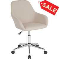 Flash Furniture DS-8012LB-BGE-F-GG Cortana Home and Office Mid-Back Chair in Beige Fabric 