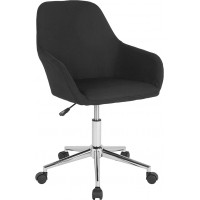 Flash Furniture DS-8012LB-BLK-F-GG Cortana Home and Office Mid-Back Chair in Black Fabric 