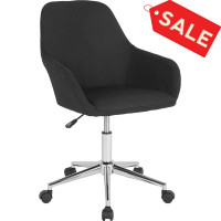 Flash Furniture DS-8012LB-BLK-F-GG Cortana Home and Office Mid-Back Chair in Black Fabric 