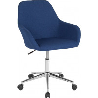 Flash Furniture DS-8012LB-BLU-F-GG Cortana Home and Office Mid-Back Chair in Blue Fabric 