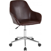 Flash Furniture DS-8012LB-BRN-GG Cortana Home and Office Mid-Back Chair in Brown Leather 