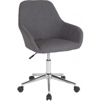 Flash Furniture DS-8012LB-DGY-F-GG Cortana Home and Office Mid-Back Chair in Dark Gray Fabric 