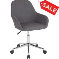 Flash Furniture DS-8012LB-DGY-F-GG Cortana Home and Office Mid-Back Chair in Dark Gray Fabric 