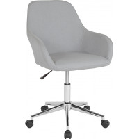 Flash Furniture DS-8012LB-LTG-F-GG Cortana Home and Office Mid-Back Chair in Light Gray Fabric 