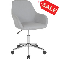 Flash Furniture DS-8012LB-LTG-F-GG Cortana Home and Office Mid-Back Chair in Light Gray Fabric 