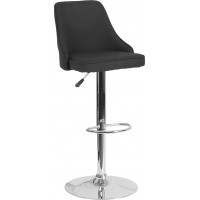 Flash Furniture DS-8121A-BLK-F-GG Trieste Contemporary Adjustable Height Barstool in Black Fabric 