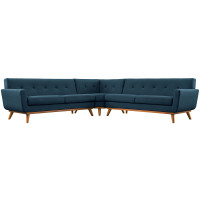 Modway EEI-2108-AZU-SET Engage L-Shaped Sectional Sofa in Azure