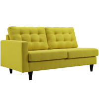 Modway EEI-2589-SUN Empress Left-Facing Upholstered Fabric Loveseat Sunny