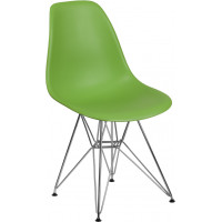 Flash Furniture FH-130-CPP1-GN-GG Elon Series Green Plastic Chair with Chrome Base 