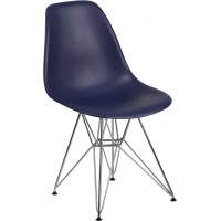 Flash Furniture FH-130-CPP1-NY-GG Elon Series Navy Plastic Chair with Chrome Base 