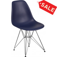 Flash Furniture FH-130-CPP1-NY-GG Elon Series Navy Plastic Chair with Chrome Base 