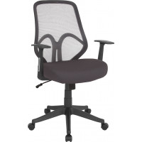 Flash Furniture GO-WY-193A-A-DKGY-GG Salerno Series High Back Dark Gray Mesh Chair with Arms 