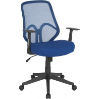 Flash Furniture GO-WY-193A-A-NVY-GG Salerno Series High Back Navy Mesh Chair with Arms 