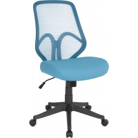 Flash Furniture GO-WY-193A-LTBL-GG Salerno Series High Back Light Blue Mesh Chair 
