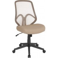 Flash Furniture GO-WY-193A-LTBN-GG Salerno Series High Back Light Brown Mesh Chair 