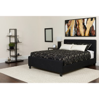 Flash Furniture HG-24-GG Tribeca King Size Tufted Upholstered Platform Bed in Black Fabric 