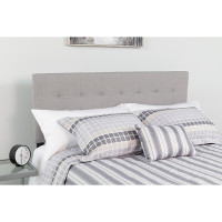 Flash Furniture HG-HB1704-F-LG-GG Bedford Tufted Upholstered Full Size Headboard in Light Gray Fabric 