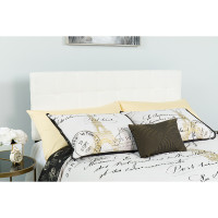 Flash Furniture HG-HB1704-F-W-GG Bedford Tufted Upholstered Full Size Headboard in White Fabric 