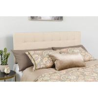 Flash Furniture HG-HB1704-K-B-GG Bedford Tufted Upholstered King Size Headboard in Beige Fabric 