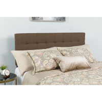 Flash Furniture HG-HB1704-K-DBR-GG Bedford Tufted Upholstered King Size Headboard in Dark Brown Fabric 