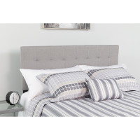 Flash Furniture HG-HB1704-K-LG-GG Bedford Tufted Upholstered King Size Headboard in Light Gray Fabric 