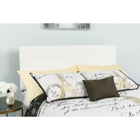 Flash Furniture HG-HB1704-Q-W-GG Bedford Tufted Upholstered Queen Size Headboard in White Fabric 