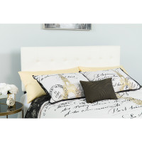 Flash Furniture HG-HB1705-F-W-GG Lennox Tufted Upholstered Full Size Headboard in White Vinyl 