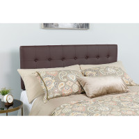 Flash Furniture HG-HB1705-Q-BR-GG Lennox Tufted Upholstered Queen Size Headboard in Brown Vinyl 